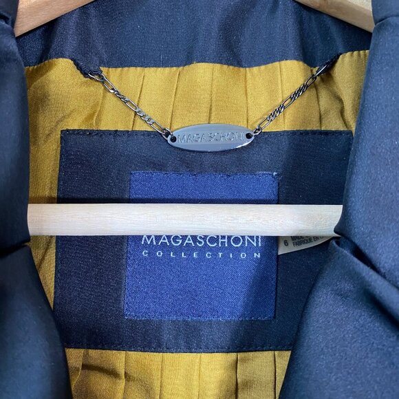 Vintage Magaschoni Women's Size 6 Velvet Silk Puff Collar Blazer Jacket Black - Picture 7 of 14